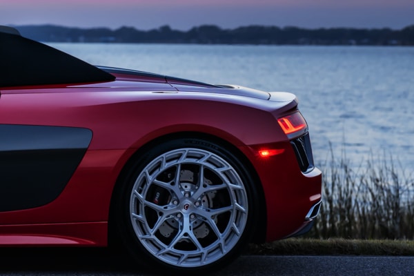 Audi R8 rear wheel, rim and taillight