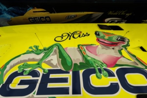 Miss Geico Boat Logo