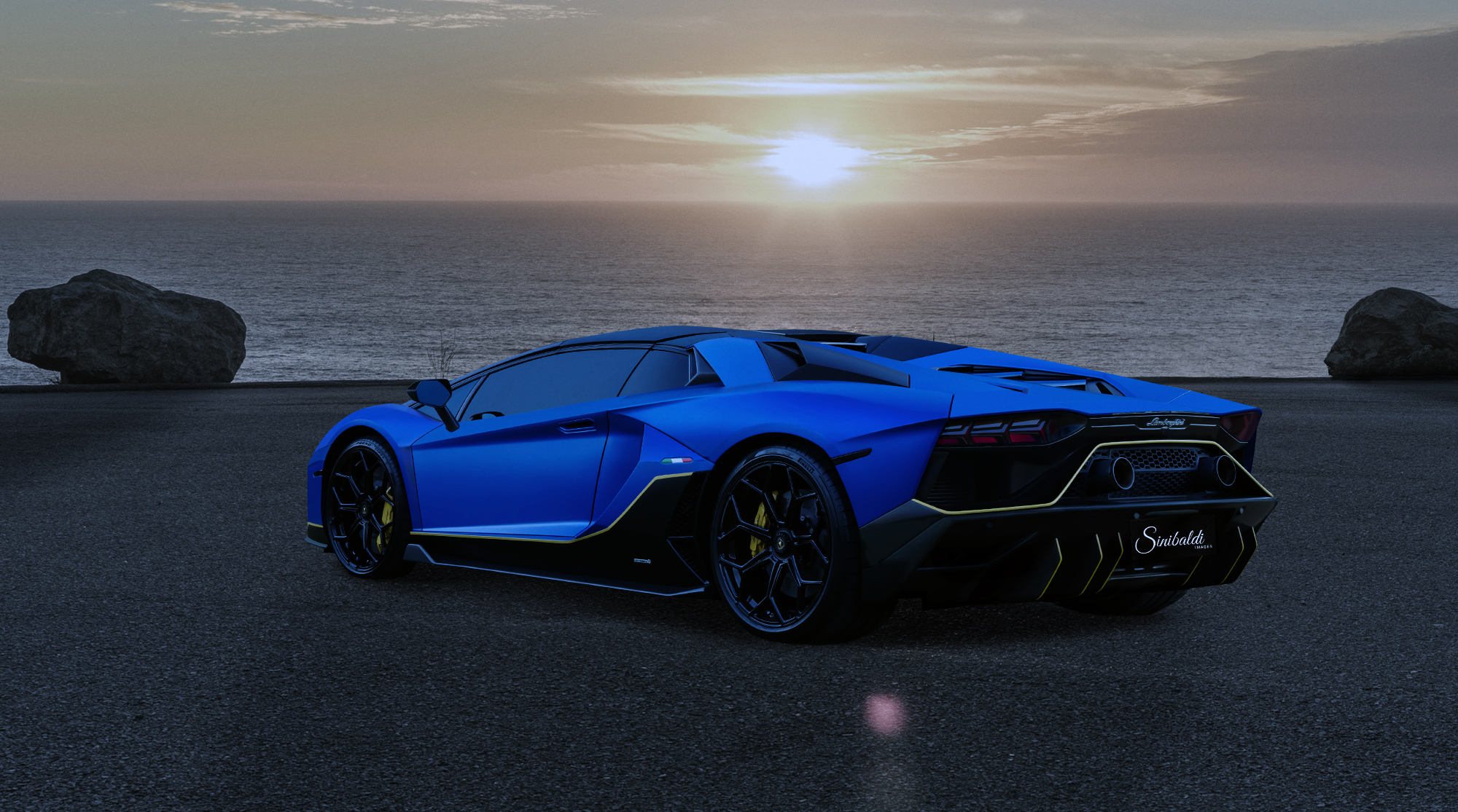 Lamborghini Aventador at Sunset