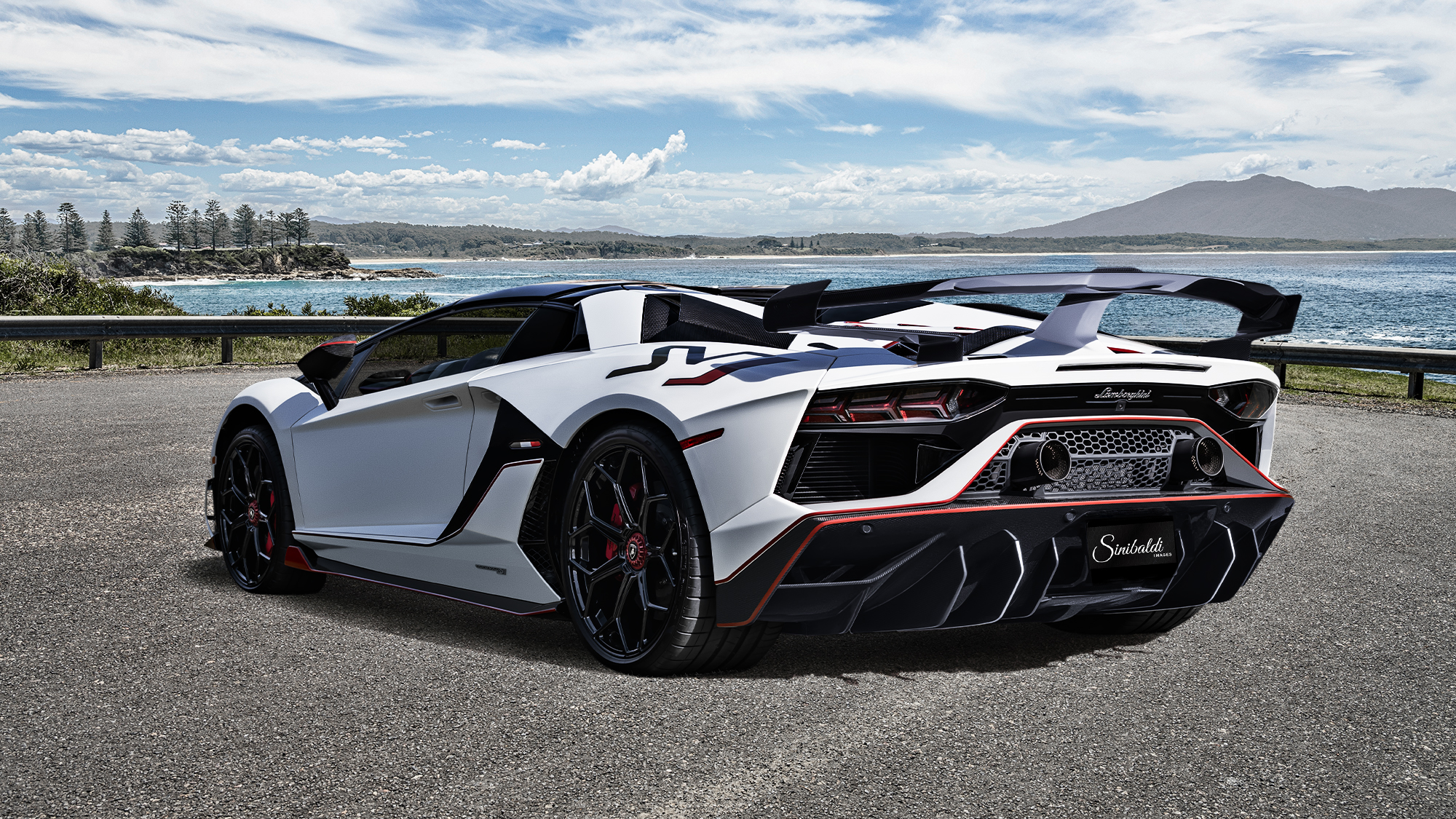 White Lamborghini Aventador